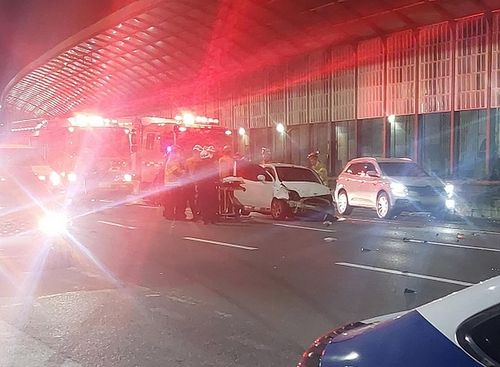 앞서가던 차량 뒤에서 들이 받은 만취운전자