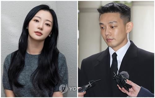 왼쪽부터 배우 송하윤·유아인