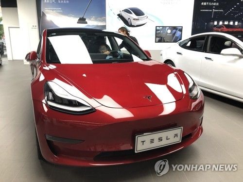 중국 상하이의 테슬라 매장