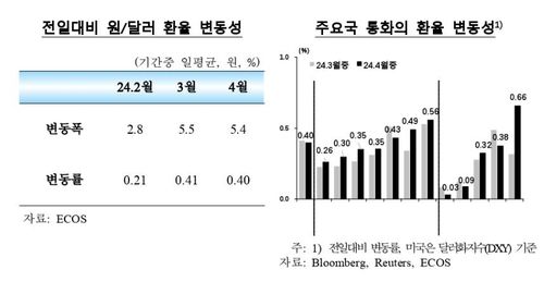 원/달러 환율 변동성 추이