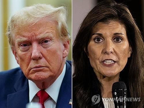 트럼프 전 미국 대통령(왼쪽)과 헤일리 전 유엔대사