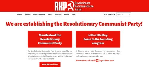 스위스 혁명공산당(RKP) 창립대회 공고