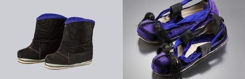 영친왕이 신은 목화(왼쪽)와 영친왕비 청석