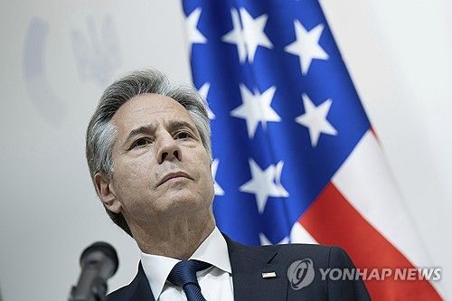 기자회견을 하는 안토니 블링컨 미 국무장관