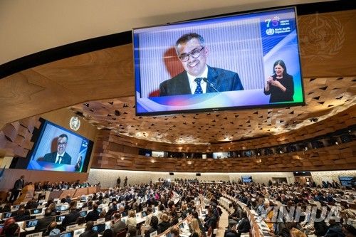 작년 5월 제네바에서 열린 제76차 세계보건총회 모습