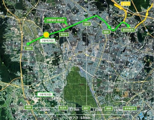 구운역 예상 위치도