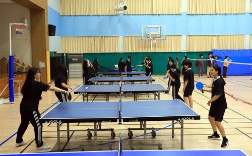 22일 오전 진행된 제주동여자중학교 아침체육활동