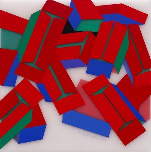 김봉태, 축적(Accumulation) 2023-23, 2023, Acrylic_Tape on Frosted Plexiglass, 90x90cm[가나아트 제공. 재판매 및 DB 금지]