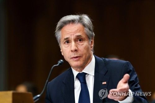 美 상원 청문회 출석한 블링컨