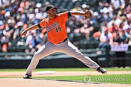 볼티모어 선발로 등판한 앨버트 수아레스