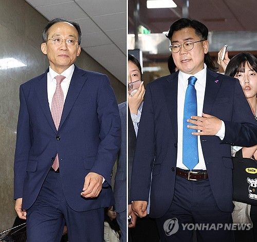 본회의 앞두고 만난 여야 원내대표