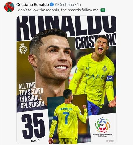 '35골' 호날두, 사우디 리그 역대 한 시즌 최다 골 신기록 - 4