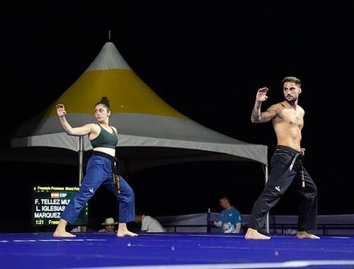 비치 태권도 경연 모습