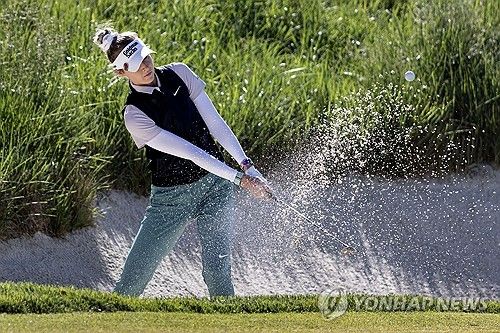 코르다의 벙커샷 모습