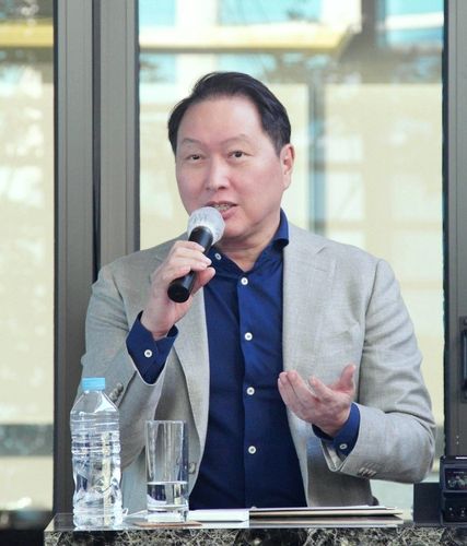 기자간담회 중인 최태원 대한상의 회장