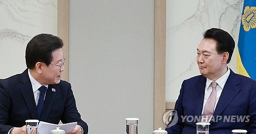 준비한 메시지 대통령에게 전하는 이재명 대표