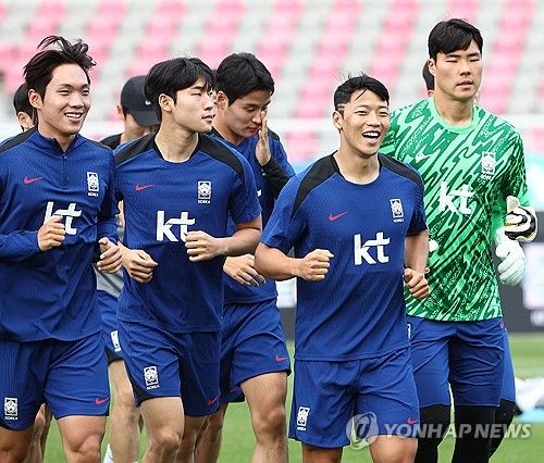 오픈트레이닝 하는 축구 대표팀