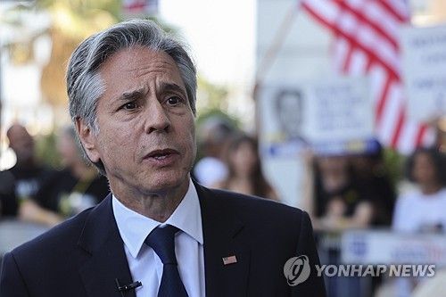 텔아비브를 찾은 토니 블링컨 미 국무장관