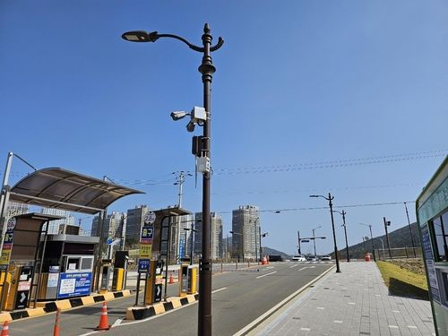 경주역 주차장에 설치된 무인계측기