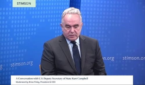 스팀슨센터서 발언하는 캠벨 미 국무부 부장관