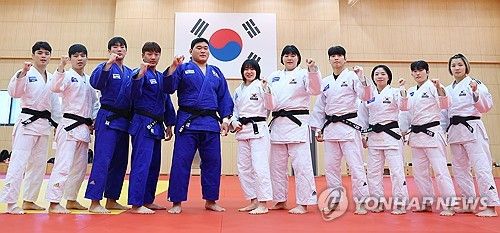 승리 다짐하는 유도 대표팀