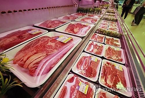 소고기 판매대(기사와 직접 관련 없음)