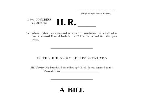 중국 기업 둥의 미국 토지 매입 금지법안
