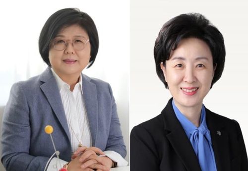 문시연 프랑스언어문화학과 교수(왼쪽)와 장윤금 문헌정보학과 교수(오른쪽)