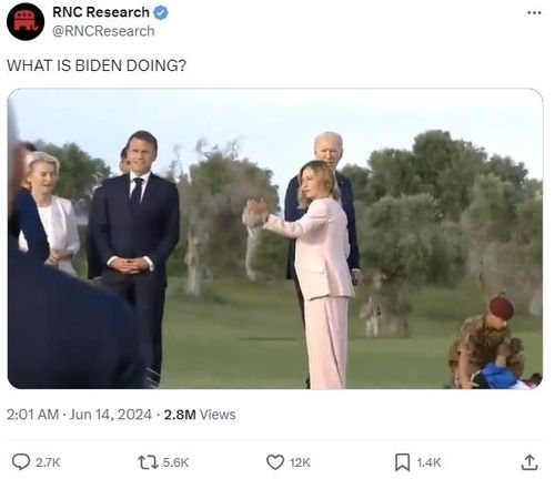 공화당전국위원회가 올린 바이든과 멜로니 영상