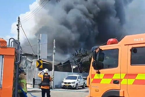 순천서 자동차 정비업체 화재