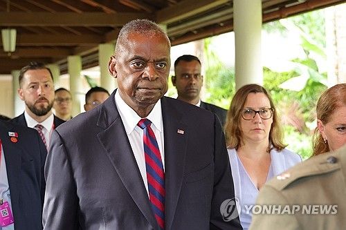 한미 국방장관 회담 참석하는 로이드 오스틴 미국 국방장관