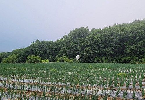 양구 밭에서 발견된 북한 오물풍선 추정 물체