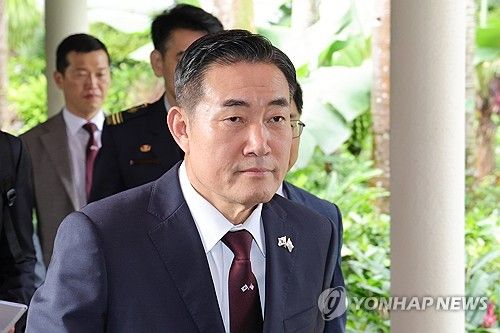 한미 국방장관 회담장 향하는 신원식 장관