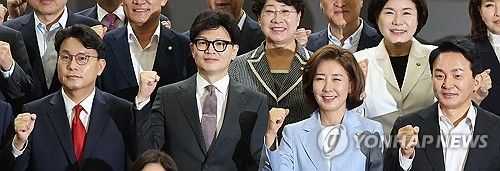 파이팅 하는 나경원-원희룡-윤상현-한동훈