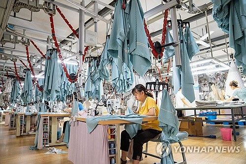 중국 장쑤성 난퉁의 한 공장