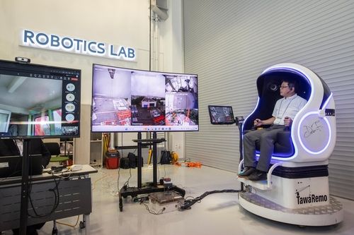 현대건설의 로보틱스랩 시연 모습 