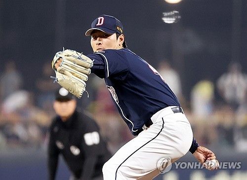 곽빈, 7이닝 무실점 투구