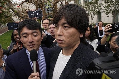 4일(현지시간) 미국 캘리포니아 연방법원에 출두한 미즈하라 잇페이