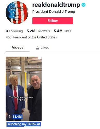 트럼프 틱톡 계정
