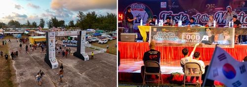 왼쪽부터 마리아나 미식축제, '국제많이먹기대회' [사진/백승렬 기자]