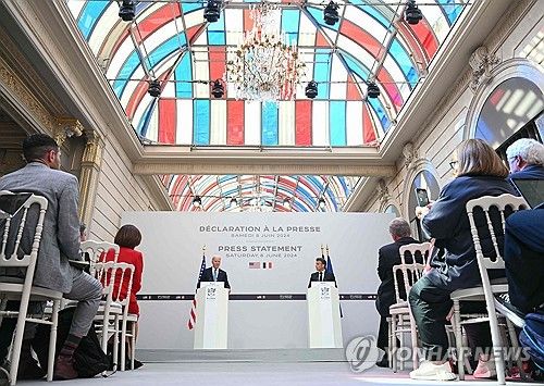 언론 성명 발표하는 미·프 정상