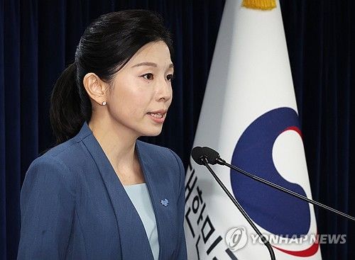 브리핑하는 김인애 부대변인