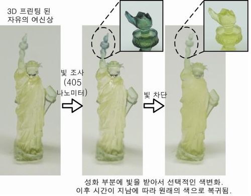 연구팀이 개발한 기술로 3D프린팅된 '자유의 여신상' 