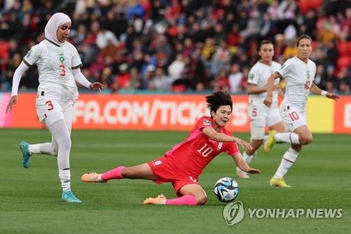 2023년 여자축구 월드컵에서 히잡을 착용한 모로코 선수(왼쪽)