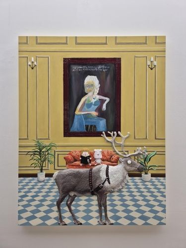 (서울=연합뉴스) 황희경 기자 = 서울 청담동 탕 컨템포러리 아트에서 열리고 있는 우국원 작가의개인전에 전시된 '공주' 작품. 2024.7.21. zitrone@yna.co.kr