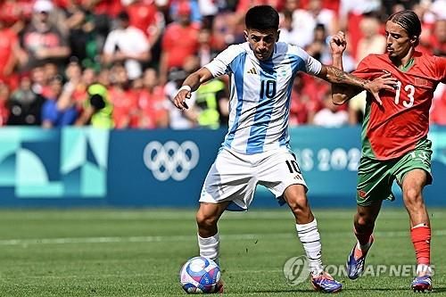 24일(현지시간) 모로코와의 첫 경기에 나선 아르헨티나 티아고 알마다. 