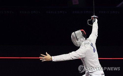 금메달 획득하는 펜싱 오상욱