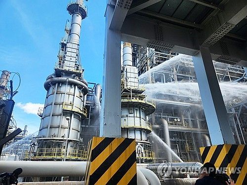 화재가 난 에쓰오일 온산공장 설비