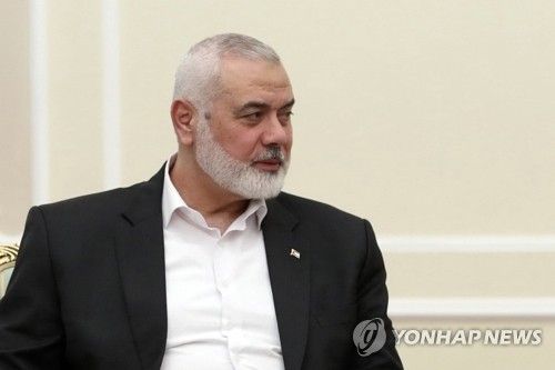 이란 대통령과 면담하는 하니예 하마스 지도자