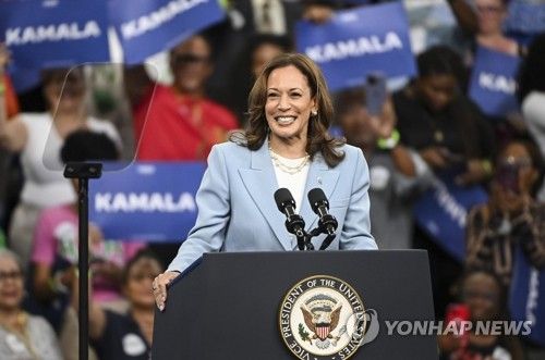 조지아주에서 유세하는 해리스 부통령